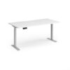 Elev8 Contract 1600w Straight Sit-stand Desk 1600mm X 800mm - Silver Frame White Top - EVC-1600-S-WH