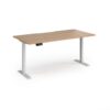 Elev8 Contract 1600w Straight Sit-stand Desk 1600mm X 800mm - White Frame Beech Top - EVC-1600-WH-B
