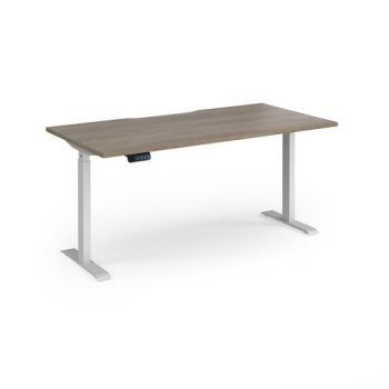 Elev8 Contract 1600w Straight Sit-stand Desk 1600mm X 800mm - White Frame Nebraska Oak - EVC-1600-WH-NO