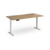 Elev8 Contract 1600w Straight Sit-stand Desk 1600mm X 800mm - White Frame Oak Top - EVC-1600-WH-O