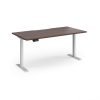 Elev8 Contract 1600w Straight Sit-stand Desk 1600mm X 800mm - White Frame Walnut Top - EVC-1600-WH-W