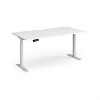 Elev8 Contract 1600w Straight Sit-stand Desk 1600mm X 800mm - White Frame White Top - EVC-1600-WH-WH