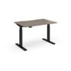 Elev8 Luxe Straight Sit-Stand Desk 1200mm x 800mm - Black Frame / Nebraska Oak Top - EVL-1200-K-NO