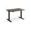 Elev8 Luxe Straight Sit-Stand Desk 1200mm x 800mm - Black Frame / Walnut Top - EVL-1200-K-W