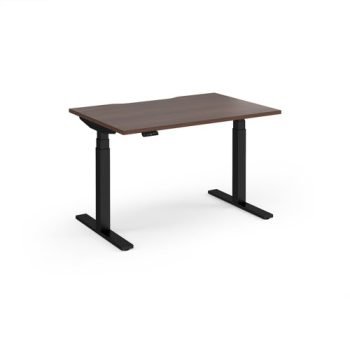 Elev8 Luxe Straight Sit-Stand Desk 1200mm x 800mm - Black Frame / Walnut Top - EVL-1200-K-W