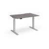 Elev8 Luxe Straight Sit-Stand Desk 1200mm x 800mm - Silver Frame / Grey Oak Top - EVL-1200-S-GO