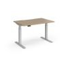 Elev8 Luxe Straight Sit-Stand Desk 1200mm x 800mm - Silver Frame / Kendal Oak Top - EVL-1200-S-KO