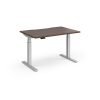 Elev8 Luxe Straight Sit-Stand Desk 1200mm x 800mm - Silver Frame / Walnut Top - EVL-1200-S-W