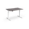 Elev8 Luxe Straight Sit-Stand Desk 1200mm x 800mm - White Frame / Grey Oak Top - EVL-1200-WH-GO