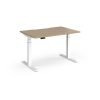 Elev8 Luxe Straight Sit-Stand Desk 1200mm x 800mm - White Frame / Kendal Oak Top - EVL-1200-WH-KO