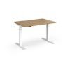 Elev8 Luxe Straight Sit-Stand Desk 1200mm x 800mm - White Frame / Oak Top - EVL-1200-WH-O