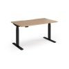Elev8 Luxe Straight Sit-Stand Desk 1400mm x 800mm - Black Frame / Beech Top - EVL-1400-K-B