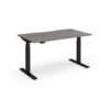 Elev8 Luxe Straight Sit-Stand Desk 1400mm x 800mm - Black Frame / Grey Oak Top - EVL-1400-K-GO
