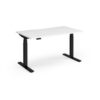 Elev8 Luxe Straight Sit-Stand Desk 1400mm x 800mm - Black Frame / White Top - EVL-1400-K-WH