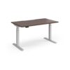 Elev8 Luxe Straight Sit-Stand Desk 1400mm x 800mm - Silver Frame / Walnut Top - EVL-1400-S-W
