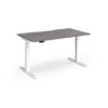 Elev8 Luxe Straight Sit-Stand Desk 1400mm x 800mm - White Frame / Grey Oak Top - EVL-1400-WH-GO