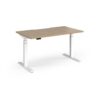 Elev8 Luxe Straight Sit-Stand Desk 1400mm x 800mm - White Frame / Kendal Oak Top - EVL-1400-WH-KO