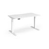 Elev8 Luxe Straight Sit-Stand Desk 1400mm x 800mm - White Frame / White Top - EVL-1400-WH-WH