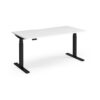 Elev8 Luxe Straight Sit-Stand Desk 1600mm x 800mm - Black Frame / White Top - EVL-1600-K-WH