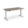 Elev8 Luxe Straight Sit-Stand Desk 1600mm x 800mm - Silver Frame / Nebraska Oak Top - EVL-1600-S-NO