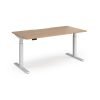 Elev8 Luxe Straight Sit-Stand Desk 1600mm x 800mm - White Frame / Beech Top - EVL-1600-WH-B