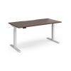 Elev8 Luxe Straight Sit-Stand Desk 1600mm x 800mm - White Frame / Walnut Top - EVL-1600-WH-W