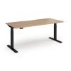 Elev8 Luxe Straight Sit-Stand Desk 1800mm x 800mm - Black Frame / Beech Top - EVL-1800-K-B