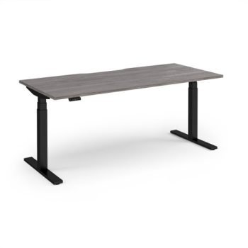 Elev8 Luxe Straight Sit-Stand Desk 1800mm x 800mm - Black Frame / Grey Oak Top - EVL-1800-K-GO
