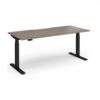 Elev8 Luxe Straight Sit-Stand Desk 1800mm x 800mm - Black Frame / Nebraska Oak Top - EVL-1800-K-NO