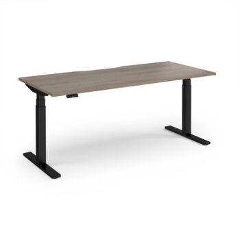Elev8 Luxe Straight Sit-Stand Desk 1800mm x 800mm - Black Frame / Nebraska Oak Top - EVL-1800-K-NO