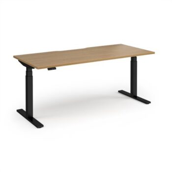Elev8 Luxe Straight Sit-Stand Desk 1800mm x 800mm - Black Frame / Oak Top - EVL-1800-K-O