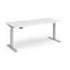 Elev8 Luxe Straight Sit-Stand Desk 1800mm x 800mm - Silver Frame / White Top - EVL-1800-S-WH