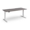 Elev8 Luxe Straight Sit-Stand Desk 1800mm x 800mm - White Frame / Grey Oak Top - EVL-1800-WH-GO