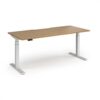 Elev8 Luxe Straight Sit-Stand Desk 1800mm x 800mm - White Frame / Oak Top - EVL-1800-WH-O