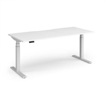 Elev8 Luxe Straight Sit-Stand Desk 1800mm x 800mm - White Frame / White Top - EVL-1800-WH-WH