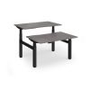 Elev8 Luxe Sit-Stand Back-To-Back Desks 1200mm x 800mm - Black Frame / Grey Oak Top - EVLB-1200-K-GO
