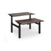 Elev8 Luxe Sit-Stand Back-To-Back Desks 1200mm x 800mm - Black Frame / Walnut Top - EVLB-1200-K-W
