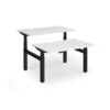 Elev8 Luxe Sit-Stand Back-To-Back Desks 1200mm x 800mm - Black Frame / White Top - EVLB-1200-K-WH