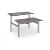Elev8 Luxe Sit-Stand Back-To-Back Desks 1200mm x 800mm - Silver Frame / Grey Oak Top - EVLB-1200-S-GO