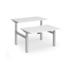 Elev8 Luxe Sit-Stand Back-To-Back Desks 1200mm x 800mm - Silver Frame / White Top - EVLB-1200-S-WH