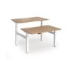 Elev8 Luxe Sit-Stand Back-To-Back Desks 1200mm x 800mm - White Frame / Beech Top - EVLB-1200-WH-B