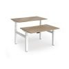 Elev8 Luxe Sit-Stand Back-To-Back Desks 1200mm x 800mm - White Frame / Kendal Oak Top - EVLB-1200-WH-KO