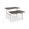 Elev8 Luxe Sit-Stand Back-To-Back Desks 1200mm x 800mm - White Frame / Walnut Top - EVLB-1200-WH-W