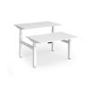 Elev8 Luxe Sit-Stand Back-To-Back Desks 1200mm x 800mm - White Frame / White Top - EVLB-1200-WH-WH