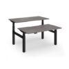 Elev8 Luxe Sit-Stand Back-To-Back Desks 1400mm x 800mm - Black Frame / Grey Oak Top - EVLB-1400-K-GO