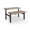Elev8 Luxe Sit-Stand Back-To-Back Desks 1400mm x 800mm - Black Frame / Kendal Oak Top - EVLB-1400-K-KO