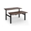 Elev8 Luxe Sit-Stand Back-To-Back Desks 1400mm x 800mm - Black Frame / Walnut Top - EVLB-1400-K-W
