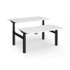 Elev8 Luxe Sit-Stand Back-To-Back Desks 1400mm x 800mm - Black Frame / White Top - EVLB-1400-K-WH