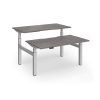 Elev8 Luxe Sit-Stand Back-To-Back Desks 1400mm x 800mm - Silver Frame / Grey Oak Top - EVLB-1400-S-GO