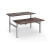 Elev8 Luxe Sit-Stand Back-To-Back Desks 1400mm x 800mm - Silver Frame / Walnut Top - EVLB-1400-S-W